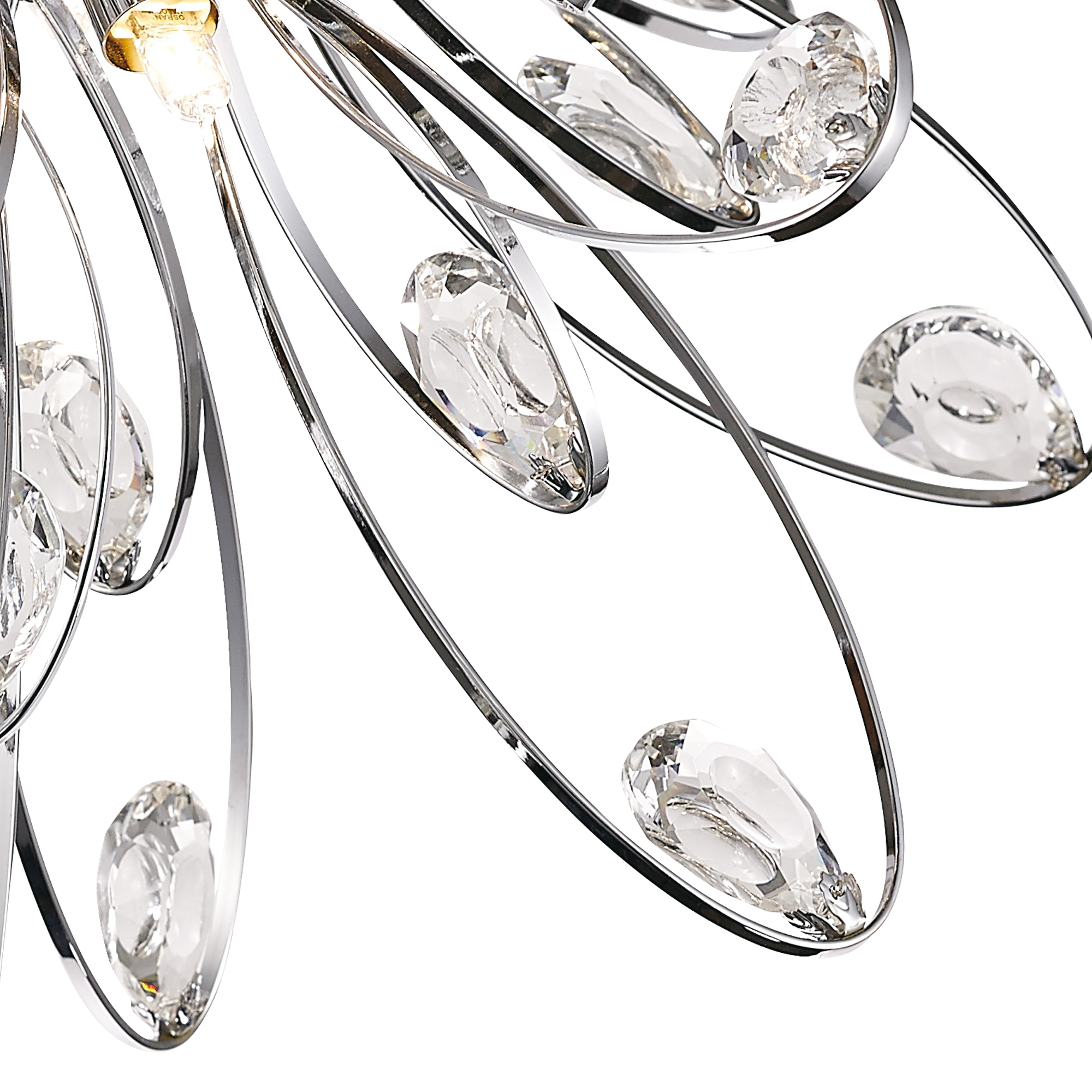 Harlow Crystal Ceiling Lights Diyas Flush Crystal Fittings